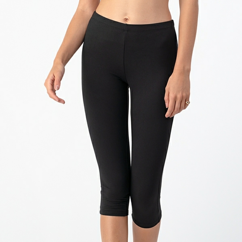 Black double lined Cropped leggings